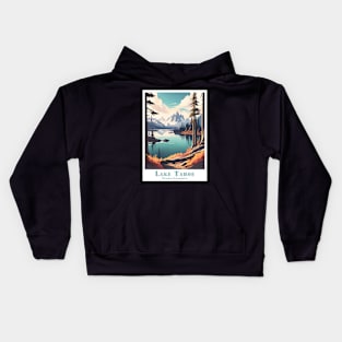 Retro Vintage Lake Tahoe - Nevada, California Scenic Beauty Poster Kids Hoodie